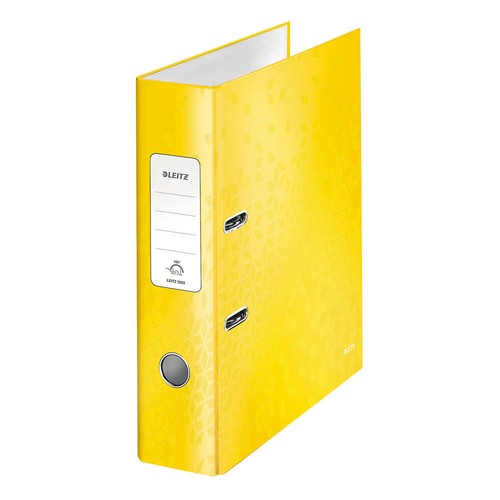 Leitz 180 WOW Lever Arch File A4 80mm Yellow (Pack of 10) 10050016 - Picture 1 of 2