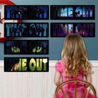 Time Out Sign on Black Space Super Hero 4x12 Aluminum Wall Hanging Kids