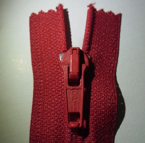 Opti Cremallera, Rojo, 9"/25CM ,Nailon Dientes,Cremallera Cerrada,Apagado 5 - Imagen 2 de 2