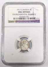 1917 Canada 5c Unc Details NGC
