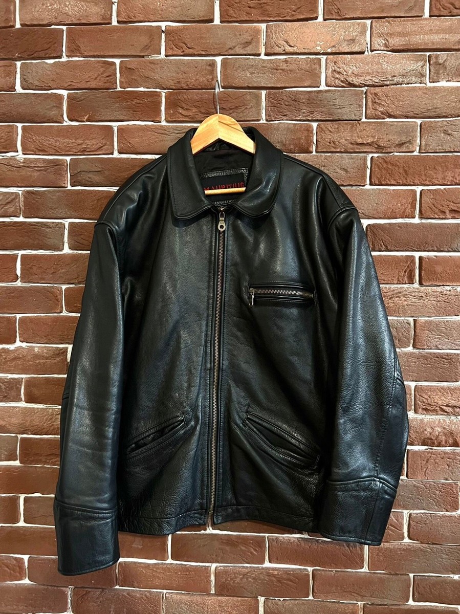 Vintage Genuine Real Leather Jacket High Quality Rock Punk