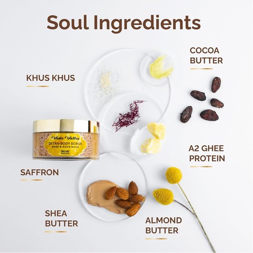 Vedic Valley Detan Butterschmalz Khus Körperpeeling Für Glühend Haut 250gm - Bild 2 von 8