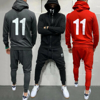 2-teiliger Herren Jogginganzug – Farbverlauf-Print, Kapuzenpulli & Jogginghose, Weiches Polyester-Fleece, Lässiger Streetwear-Look