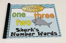 Interactive Learning Books for Children - Number Words - w/ 33 Laminated Cards