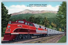 Postcard Rocky Mountain Rocket At The Foot Of Famous Pikes Peak c1940's Vintage