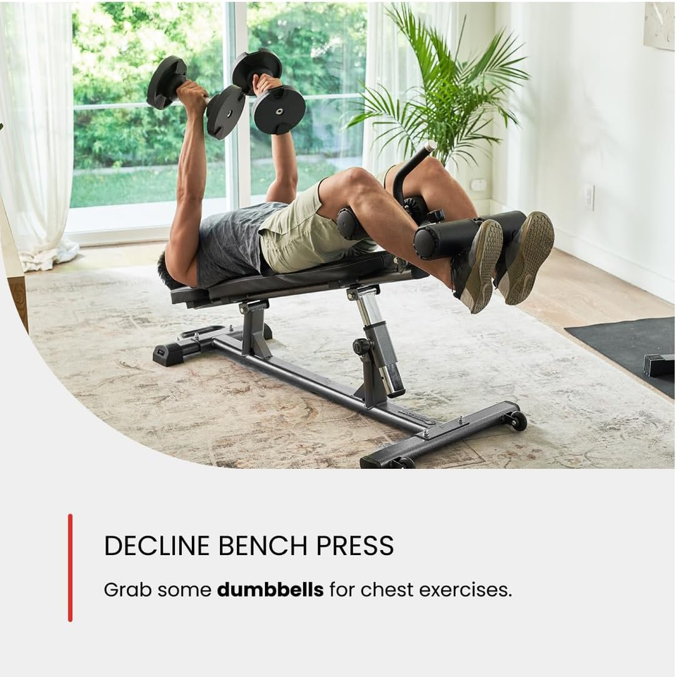 Finer Form Semi-Commercial Sit-Up Bench for Core Workouts and Decline ...