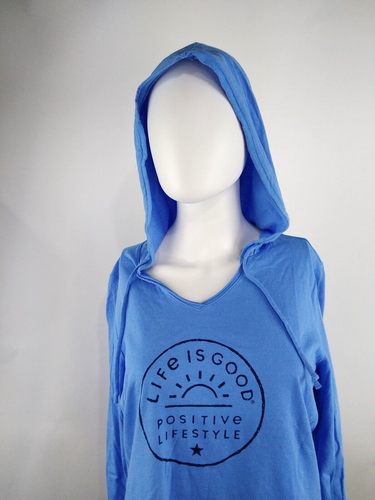 Life is Good Women L/S Crusher Lite Hoodie Positive Rising Sun Blue Medium 81049 - Picture 4 of 11