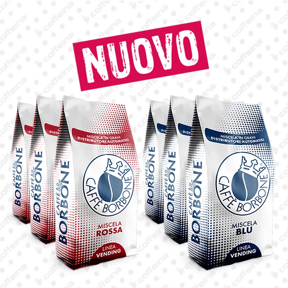 CAFFÈ BORBONE 6 kg Borbone Caffè Grani - 3 kg Rosso Vending + 3 kg Blu supervending NUOVO NEW