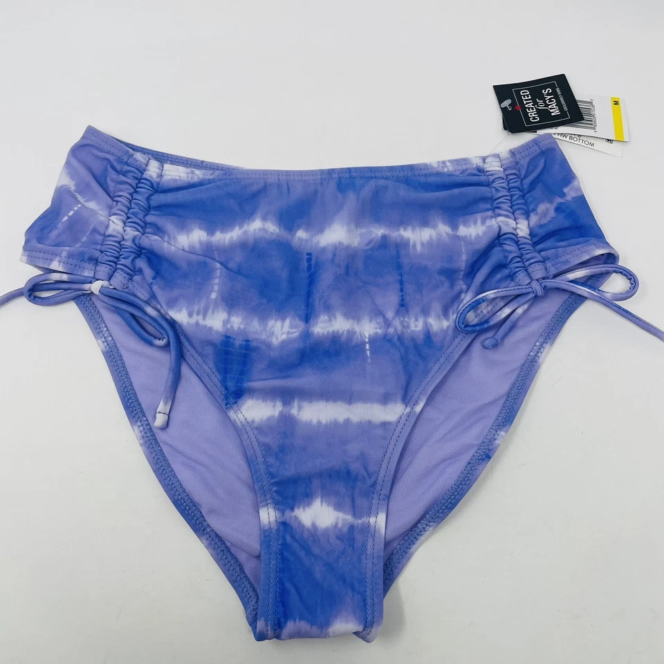 Pantalones de bikini California Waves Juniors medianos teñidos con corbata cintura alta púrpura 871 Foto 3 de 4