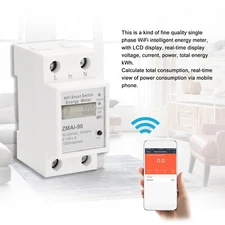 Wifi Energy Power Consumption Kwh Meter Wattmeter Single-Phase Din Rail R2Y6
