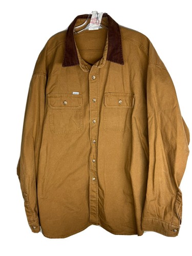 VINTAGE CARHARTT WHEAT DENIM DETROIT JACKET Shirt BARN COAT 3X Hunting Camping