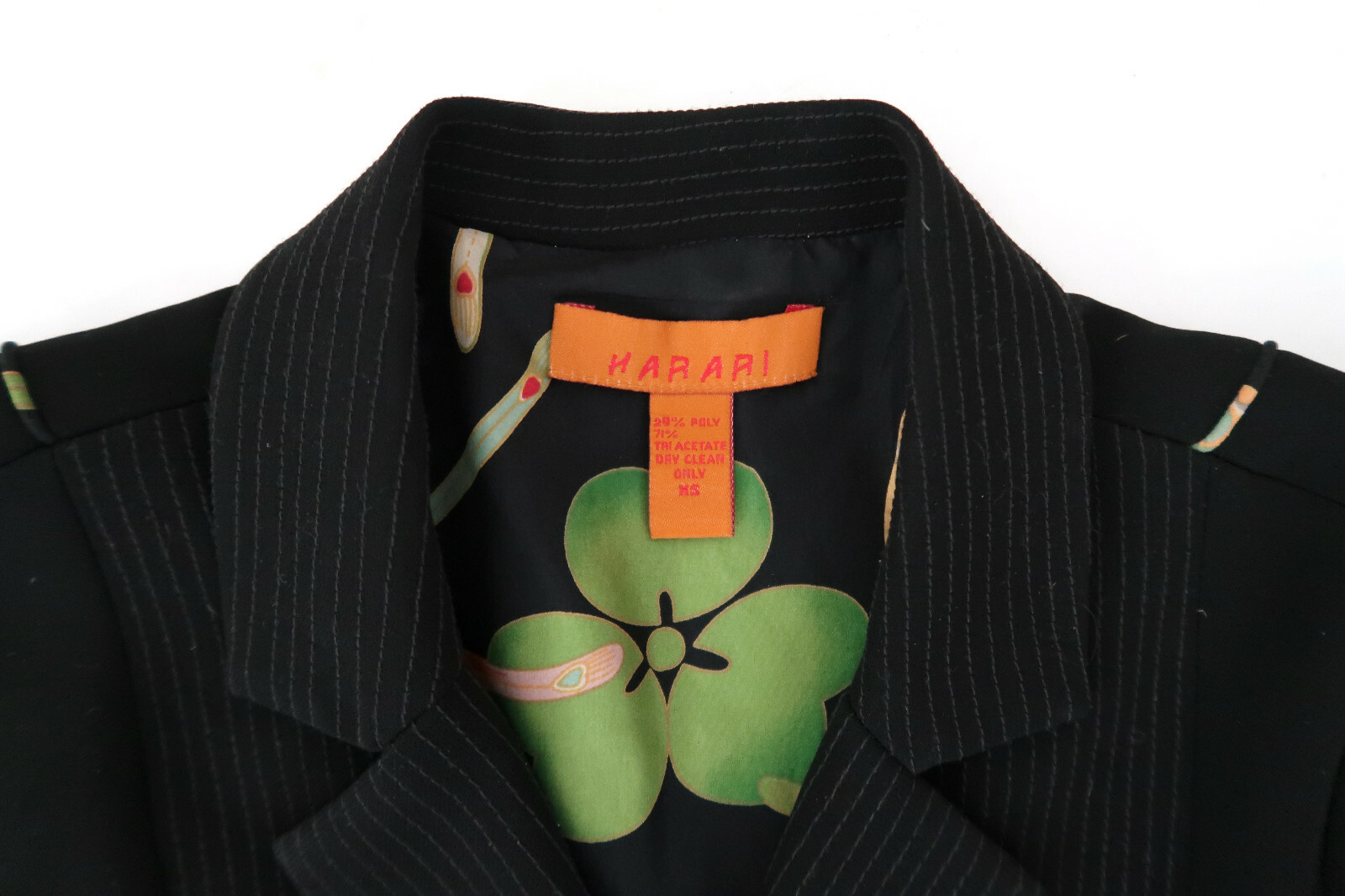 HARARI black patchwork jacket w Asian floral & bi… - image 7