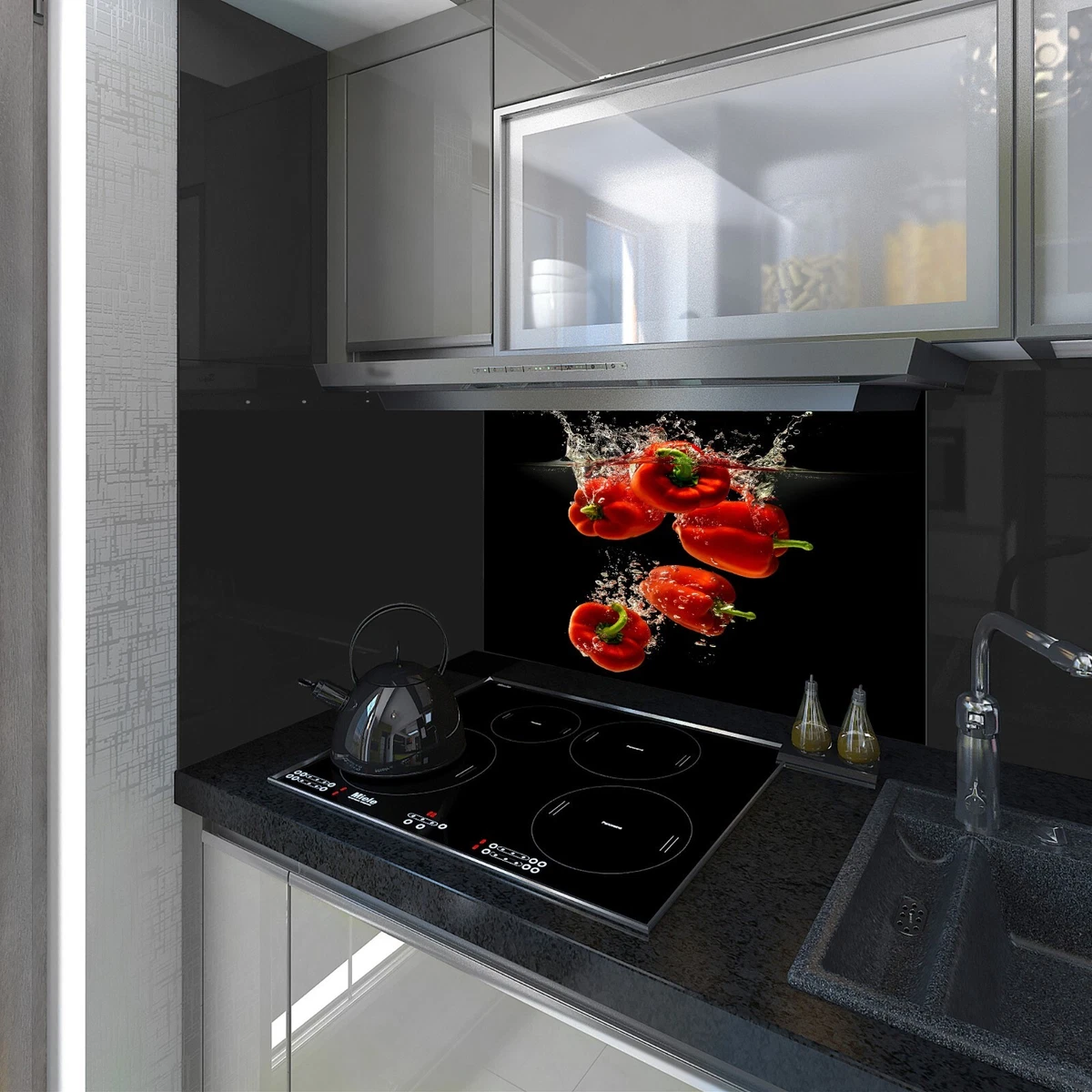 Splashback Panel Kitchen Pepper Black w 100 h 75 cm SALE 30