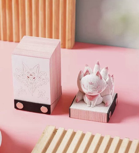Kitsune 3D Aesthetic and Cute Sticky Note Art for Decorating Office and Desk - Picture 2 of 4