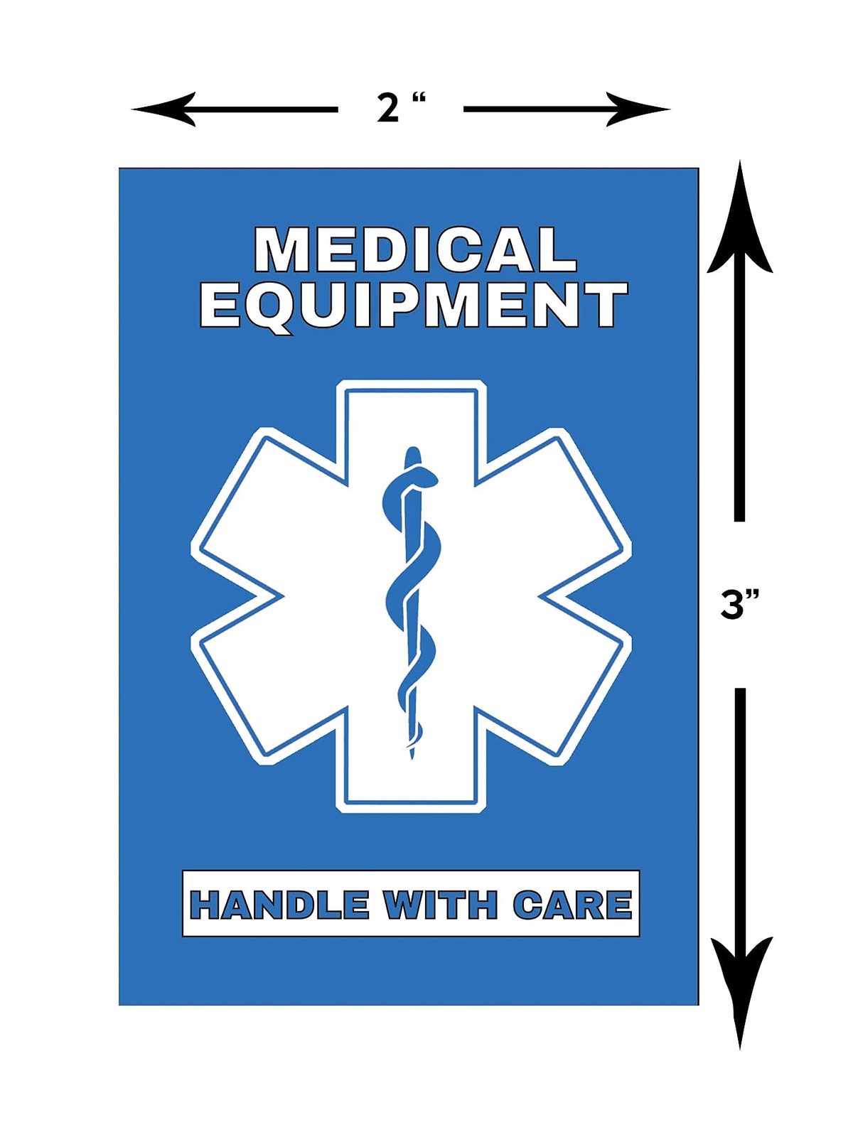 Medical Equipment Alert Sticker - 3x2 inches, Fee Exempt, Durable Vinyl ...