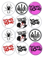 12 MCR My Chemical Romance edible paper, cupcake cookie toppers CHOOSE YOUR SIZE