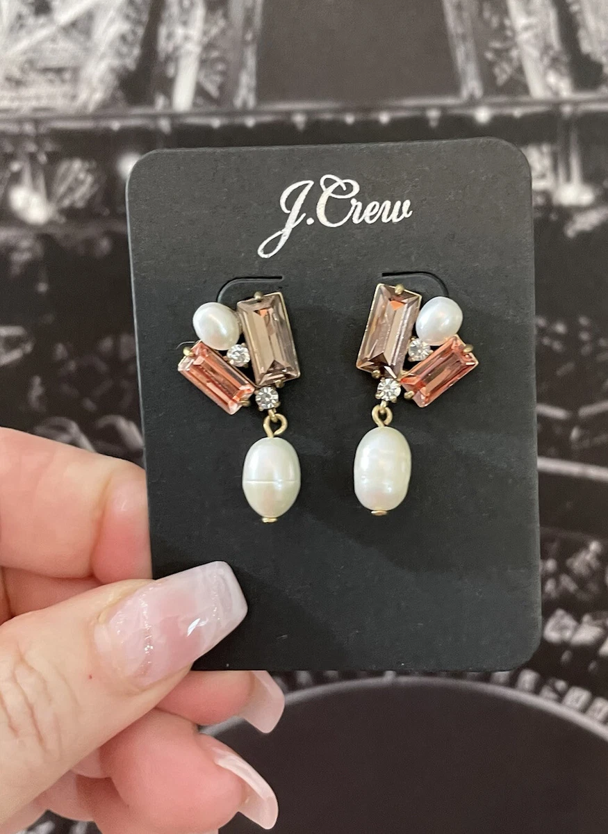 J crew pearl 2024 and crystal earrings