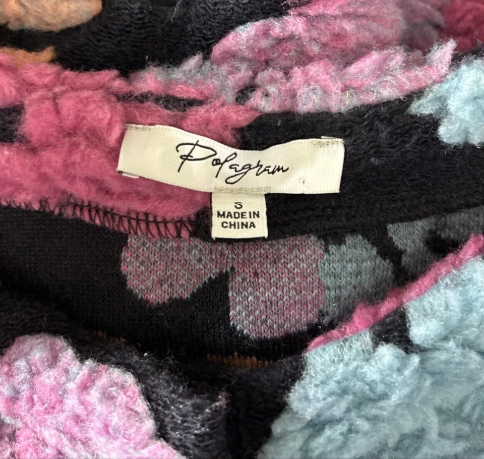 Chaqueta Floral Polagram Texturizada Polar Pequeña Mujer Bombardero Colorida Foto 4 de 4