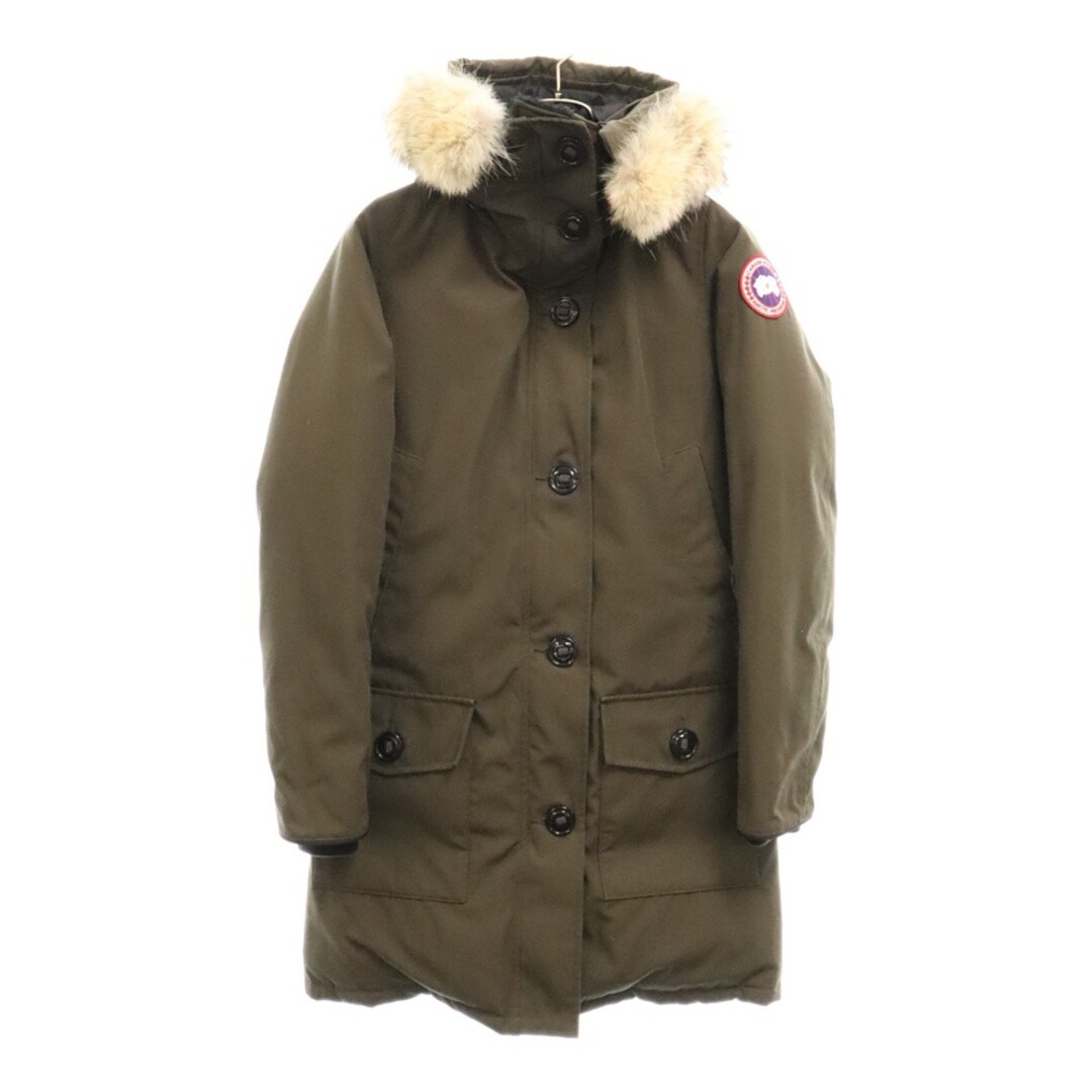 CANADA GOOSE BRONTE PARKA ARM LOGO EMBROIDERY HOODIE LONG DOWN COAT