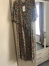 brave soul floral wrap midi dress large