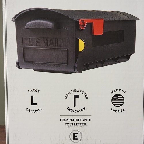Architectural Mailboxes Patriot Large,Plastic,Post Mount Mailbox,Black,GMB515BAM - Picture 2 of 24