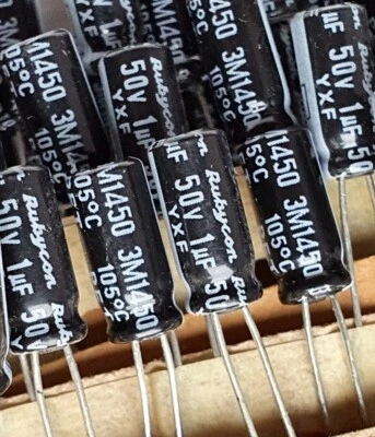 [6pcs] 1uF 50V Rubycon (JAPAN) YXF 105℃, HIGHEST QUALITY -ref:355