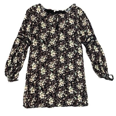 WAYF Black Floral Boho Long Sleeve Flowy Shift Dress Fall Prairie mini medium | eBay WAYF Black Floral Boho Long Sleeve Flowy Shift Dress Fall Prairie mini medium | eBay