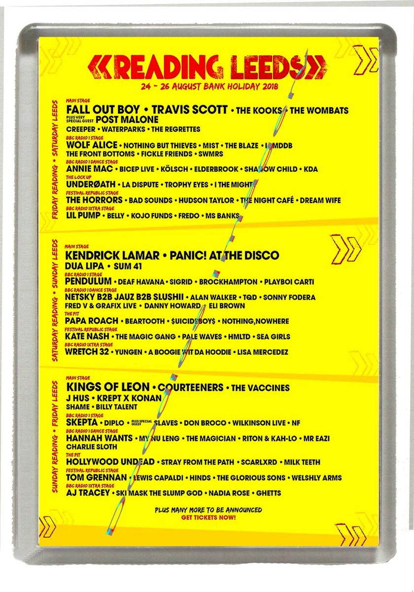 Reading Leeds Festival 2018 Fridge Magnet Large 90 x 60 mm eBay