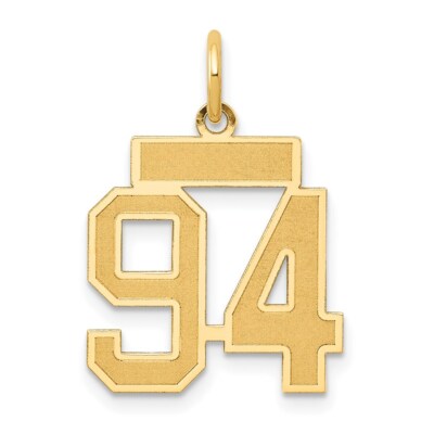 14K Yellow Gold Small Satin Number 94 Charm
