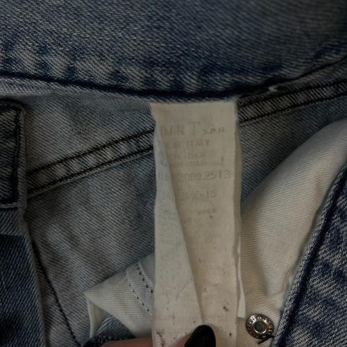 Pantalones de mezclilla para mujer Armani W26 L30 pierna recta lavados a la piedra vintage algodón descolorido lavado - Imagen 10 de 13