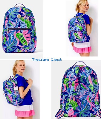Lilly Pulitzer NWT Sport Backpack Blue Grotto Beleaf In  display picture 1