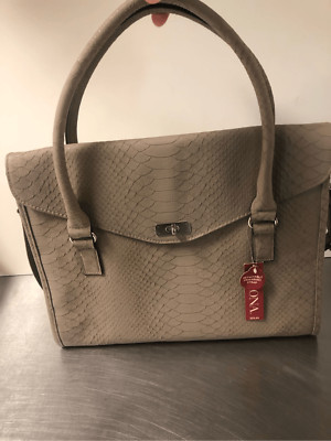 Merona Women s Gray Snakeskin Pattern Briefcase Shoulder Hand Bag NWT
