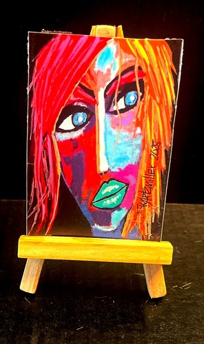 Envío Gratis GRANDE Colorido ROSA FLORAL Pintura Reciclada Original SWARTZMILLER DNA - Imagen 15 de 20