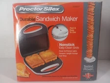 Proctor Silex Durable Non Stick Grille Sandwich Maker Model# 25401P w/Manual