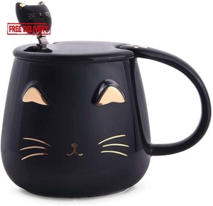 Angelice Home Black Cat Mug, Cute Kitty Ceramic Coffee Mug ...