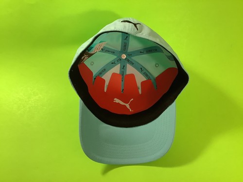 New PUMA Stretch Fit Adult Hat Size S/M Aqua Blue w/Black, White - Picture 11 of 12
