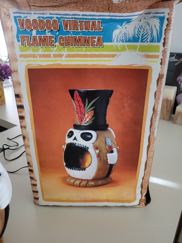 VOODOO Virtual Flame Chimnea Light Nightlight Tiki Pool House Bar Tropical Beach - Picture 3 of 3