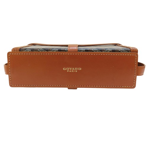 GOYARD Minaudiere Trunk Clutch Shoulder Bag Black Tan Goyardine Coated Canvas - Bild 4 von 13