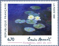 Timbre France 3247 Neuf** - Nymphéas, effet du soir - Claude Monet - 1999