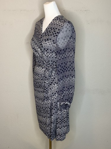 Diane Von Furstenberg DVF Sigourney Wrap Dress Sheer Long Sleeves Black Sz 8 - Picture 4 of 8