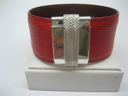 CIERRE MAGNÉTICO DE PLATA ESTERLINA 925 CON PULSERA LAGARTO GENUINA DE 38 MM HECHA EN EE. UU. - Imagen 8 de 10