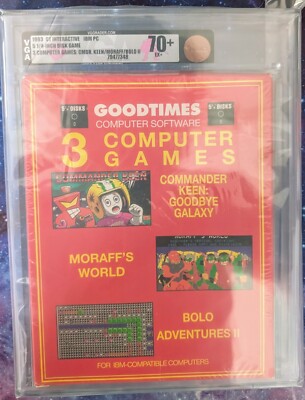 1993 Goodtimes Computer Software New Graded VGA 70 Commander Keen Goodbye Galaxy