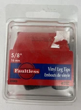 Faultless Madico 32005 5/8" Black Vinyl Leg Tips 4 Pack Furniture Protectors