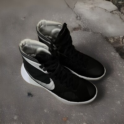 nike mens  zoom sz 7.5 black silver mens high tops hyperdunk
