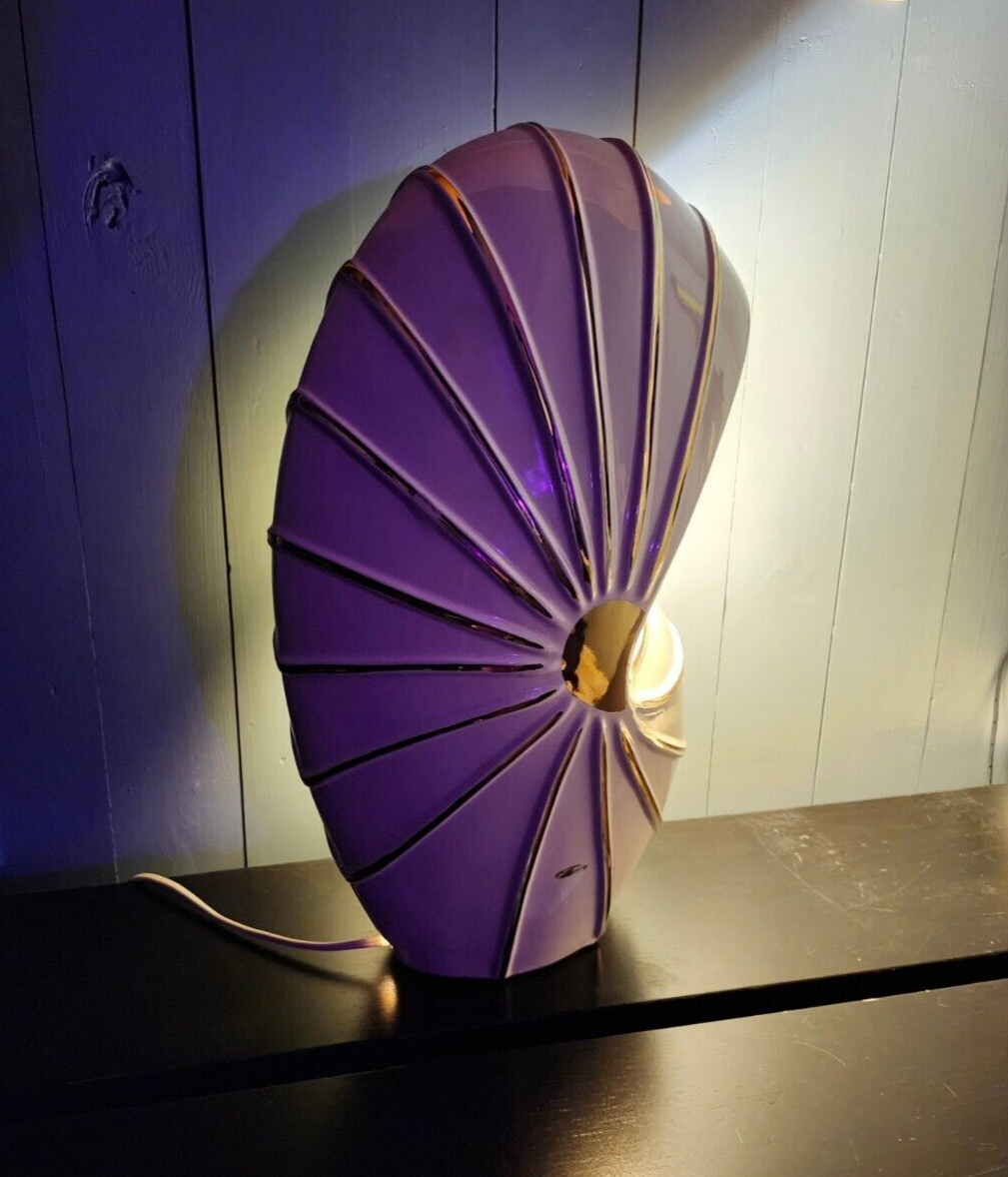 チメルフコレクション Lamp MCM Maurice Chalvignac Nautilus 16in Beige + 18k Gold