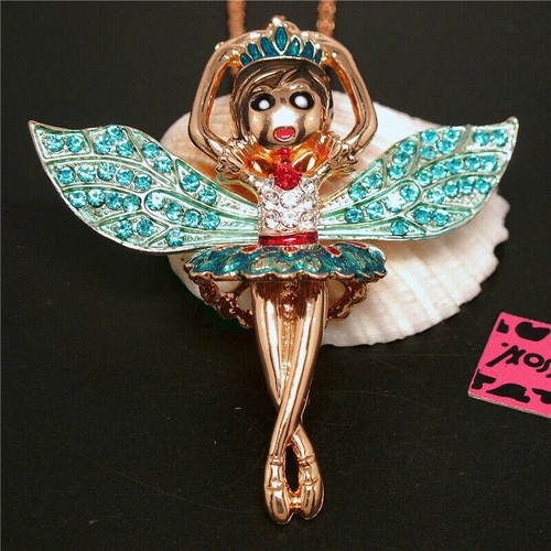 Betsey Johnson vergoldete Kristall Emaille Fee Halskette - Bild 4 von 53