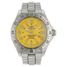 Breitling Superocean Stainless Steel Yellow Dial 41mm Automatic Mens A17345