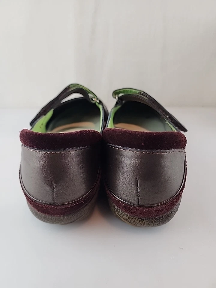 Noat меди/вина кожи Mary Janes женщин Sz 38 (7,5) Swirl туфли блестящая замша  - Изображение 4 из 4