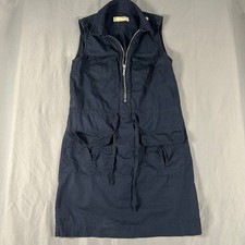 Michael Kors Womens S/P Navy Blue Utility Safari Cargo Half Zip Dress
