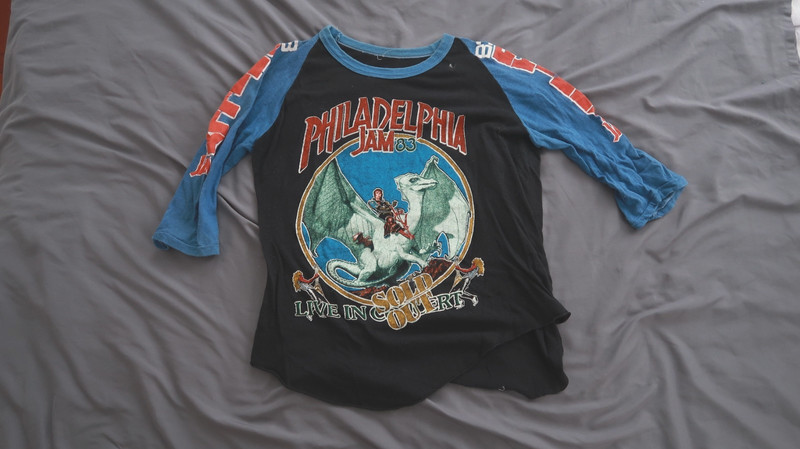 RARE Vintage 1983 Philadelphia Jam Concert Shirt 80s Thin Raglan 80s Well Worn